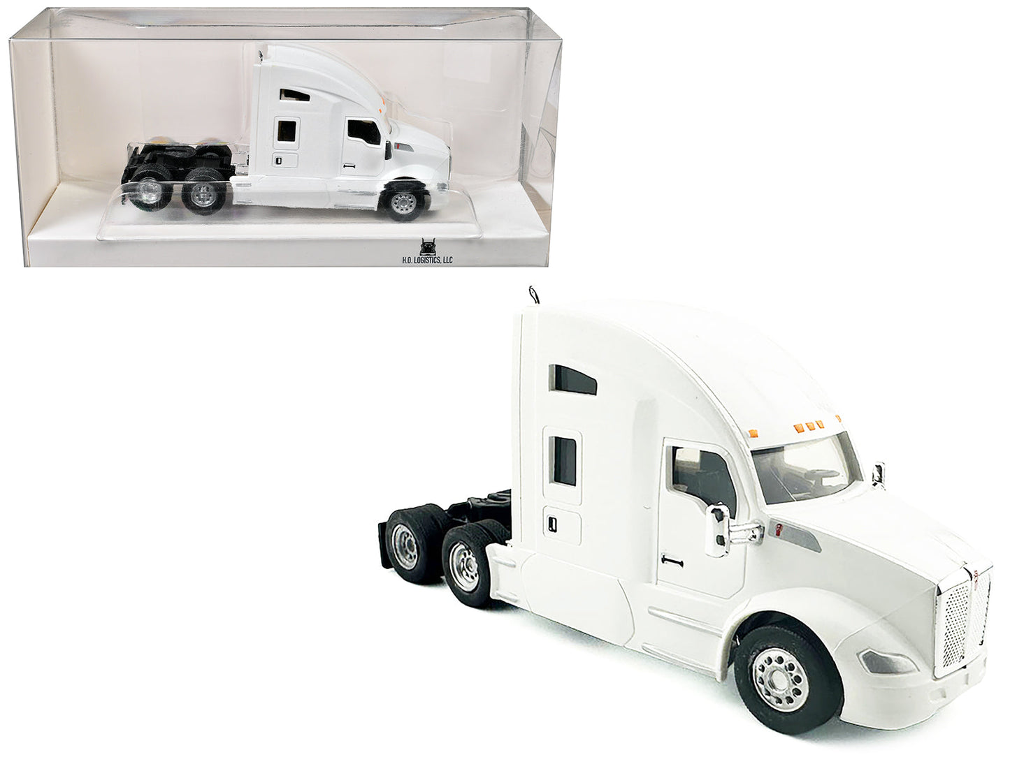 Kenworth T680 Sleeper Cab White 1/87 (HO) Plastic Model Car by HO Logistics  free shipping USA