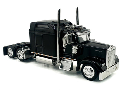 Kenworth W900L Truck Tractor with Sleeper Cab Black 1/87 (HO) Scale Plastic Model Car by HO Logistics