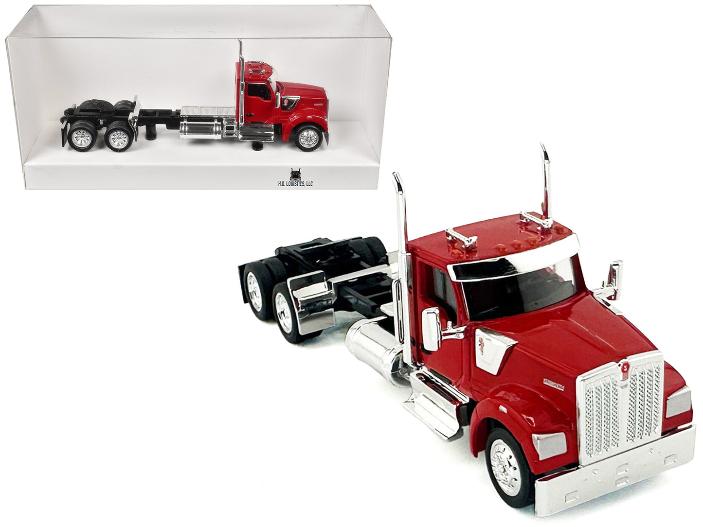 Kenworth W990 2-Axel Day Cab Red 1/87 (HO) Plastic Model Car by HO Logistics  free shipping USA