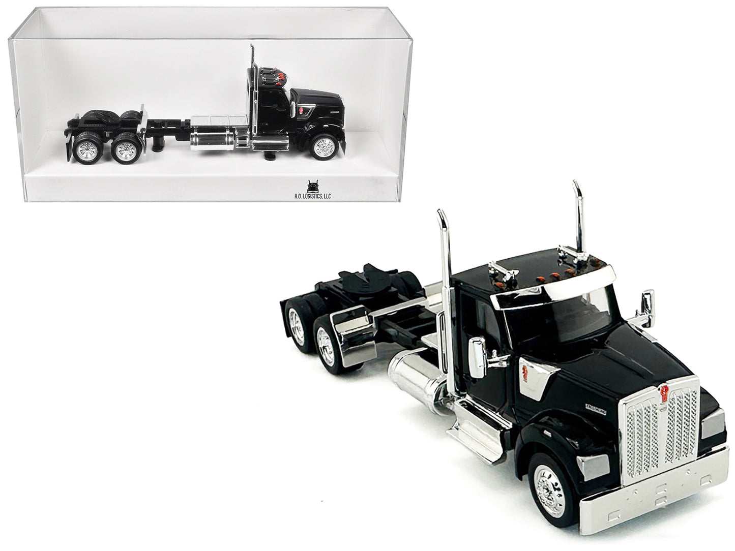 Kenworth W990 2-Axel Day Cab Black 1/87 (HO) Plastic Model Car by HO Logistics  free shipping USA