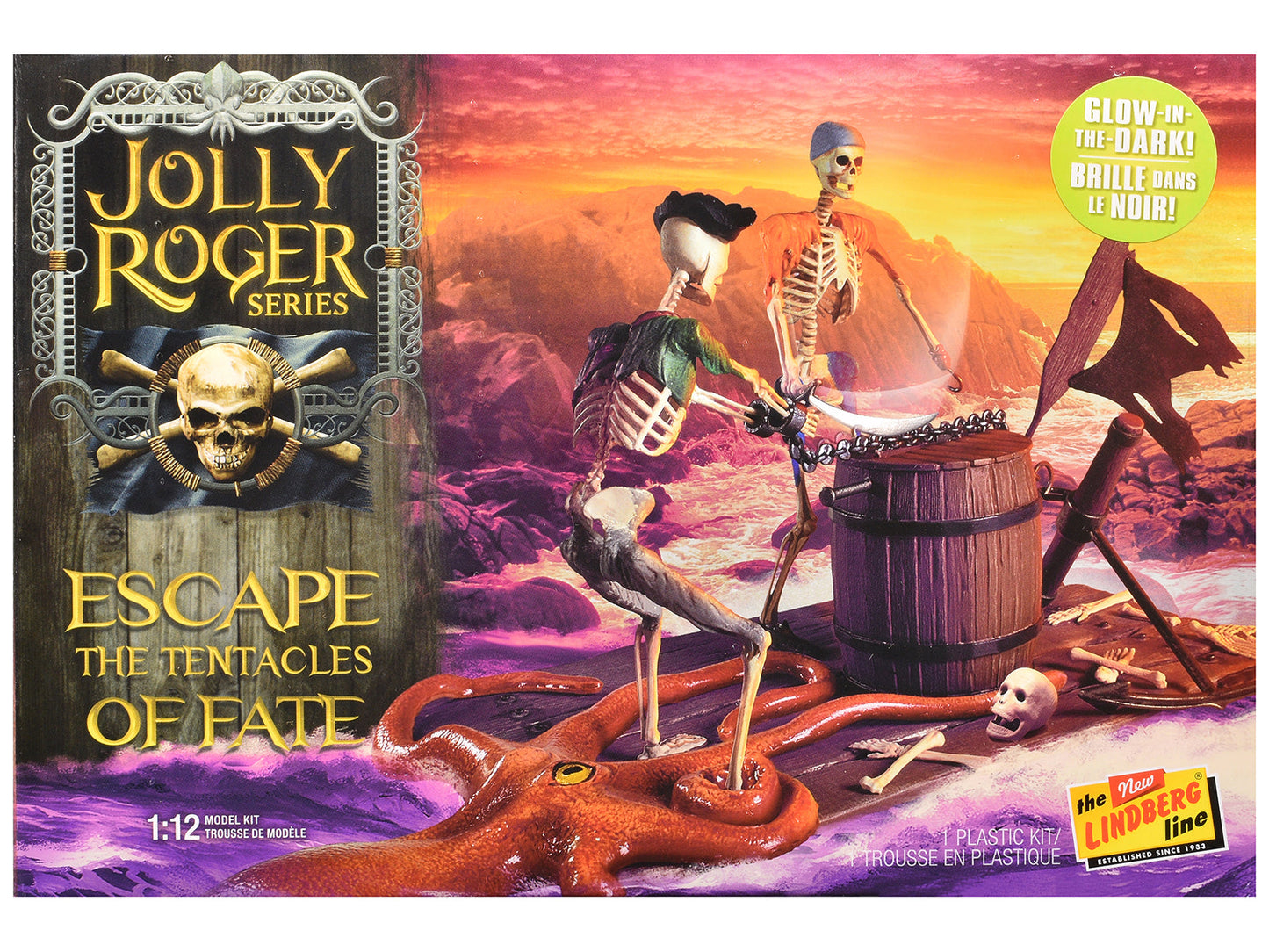 Skill 2 Model Kit Jolly Roger Series "Escape the Tentacles of Fate" Diorama Set 1/12 Scale Model by Lindberg  free shipping USA