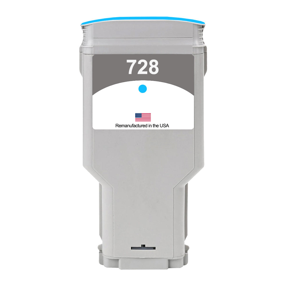 U.S. Remanufactured for HP 728 300ml (F9K17A) Cyan Ink Cartridges