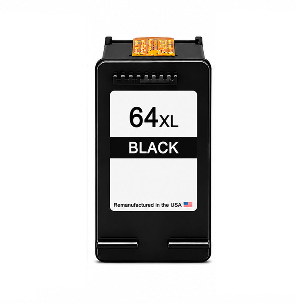 U.S. Remanufactured for HP 64XL (N9J92AN) Black Ink Cartridges