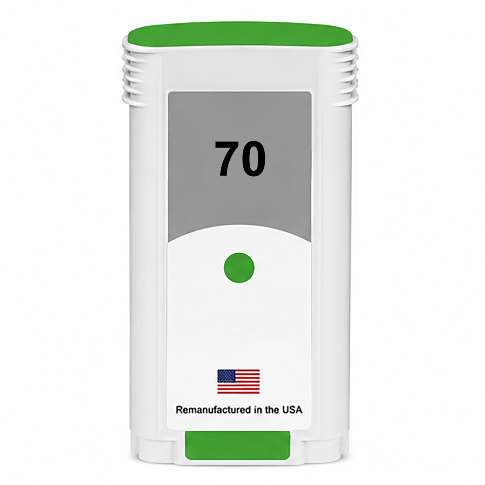 U.S. Remanufactured for HP 70 130-ml (C9457A) Green Ink Cartridge