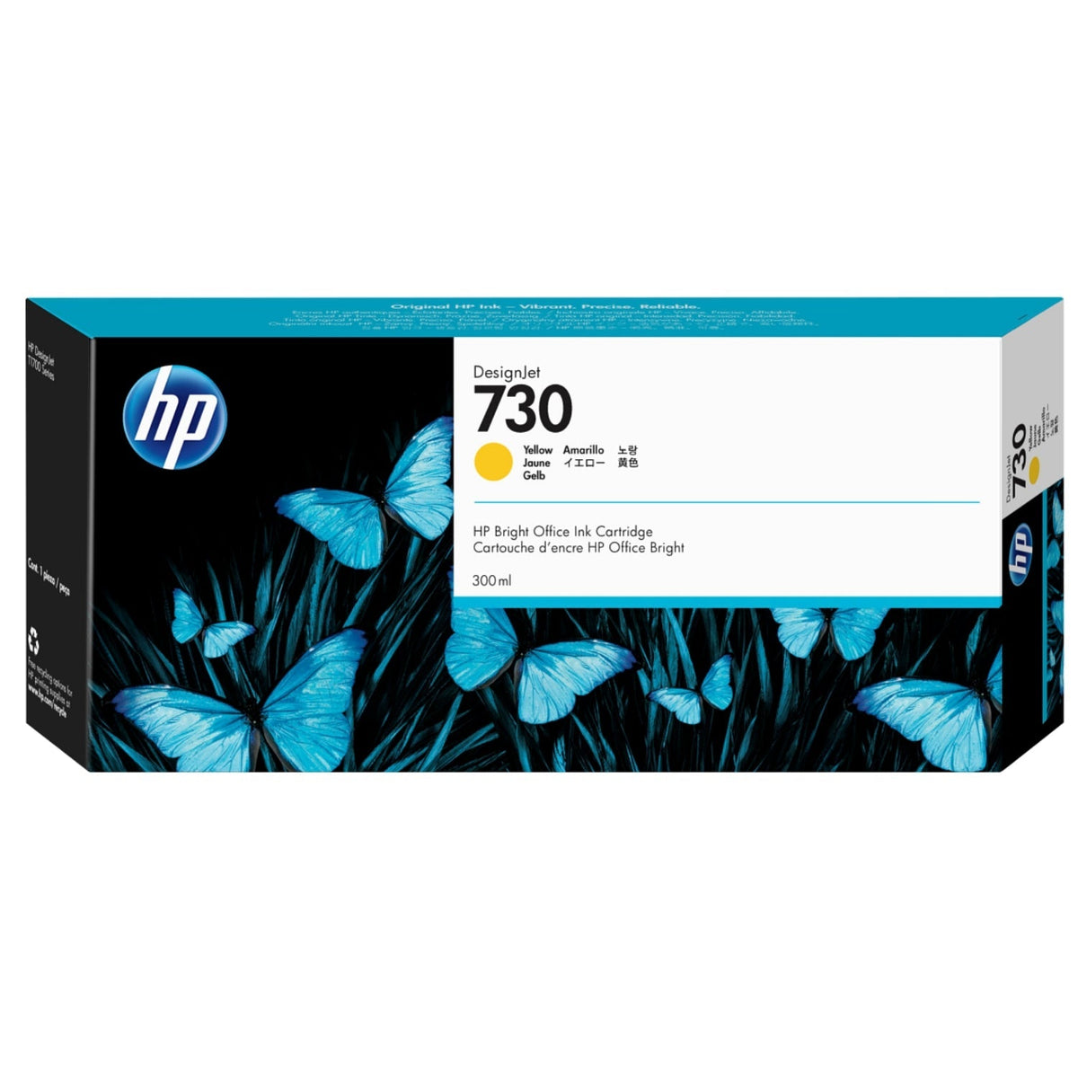 New, Pre-Owned - HP 730 300-ml (P2V70A) Yellow Ink Cartridge
