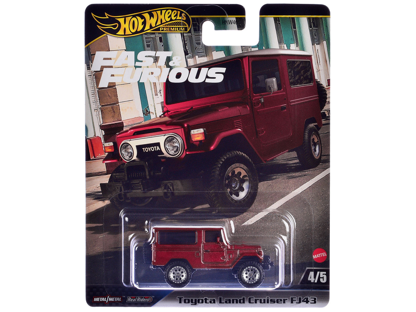 Toyota Land Cruiser FJ43 Red with White Top "The Fate of the Furious" (2017) Movie "Fast & Furious" Series Diecast Model Car by Hot Wheels  free shipping USA