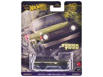 Toyota Land Cruiser FJ60 Green with Stripes "Terra Trek" Series Diecast Model Car by Hot Wheels  free shipping USA