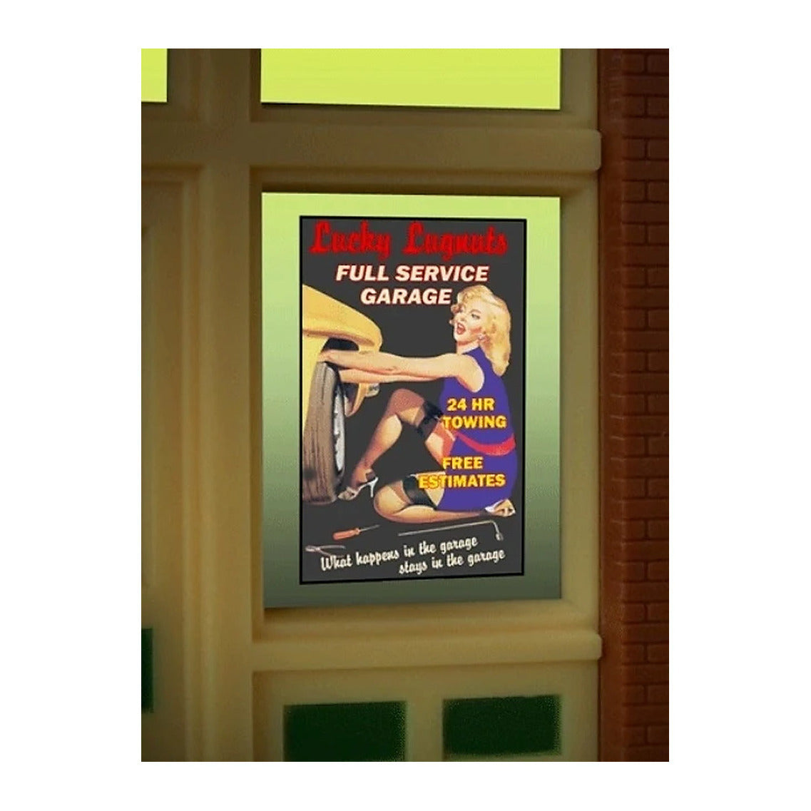 Miller Engineering 9040 Ho/O Lucky Lugnut Window Sign