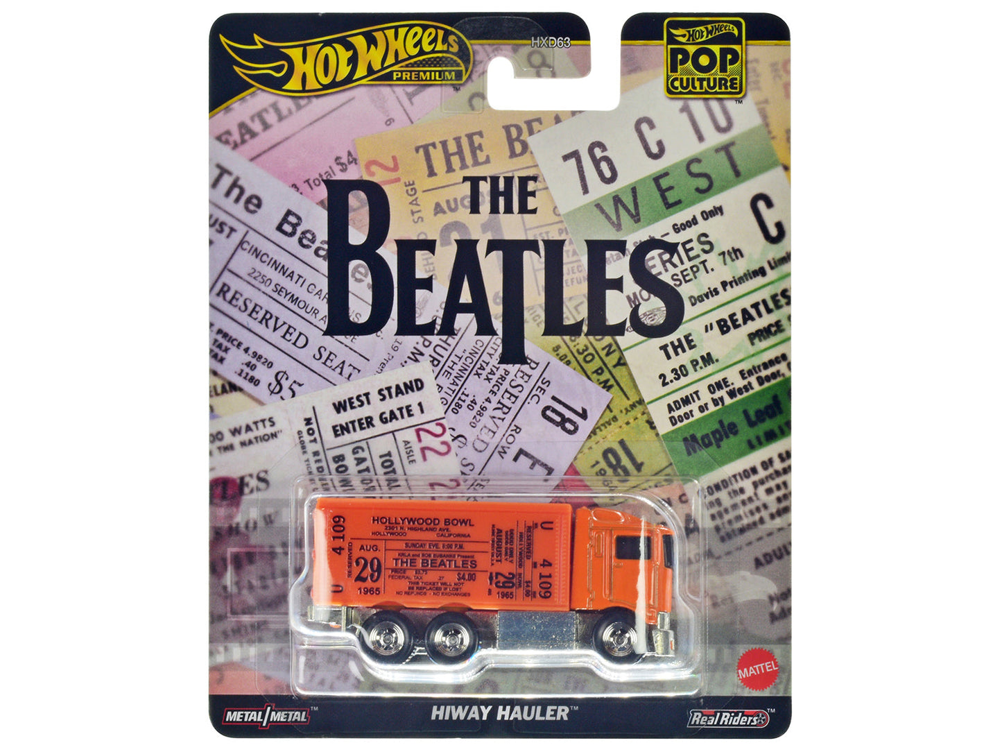 Hiway Hauler Orange with Concert Ticket Graphics "The Beatles" "Pop Culture" Series Diecast Model Car by Hot Wheels  free shipping USA