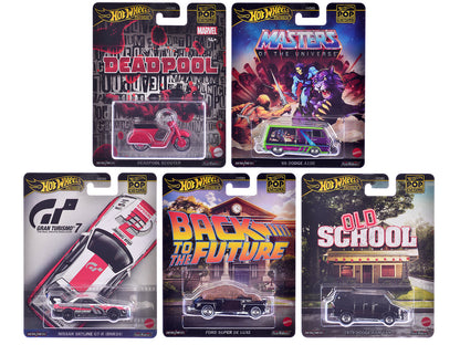 "Pop Culture 2025" 5 piece Set J "Premium Series" Diecast Model Cars by Hot Wheels  free shipping USA