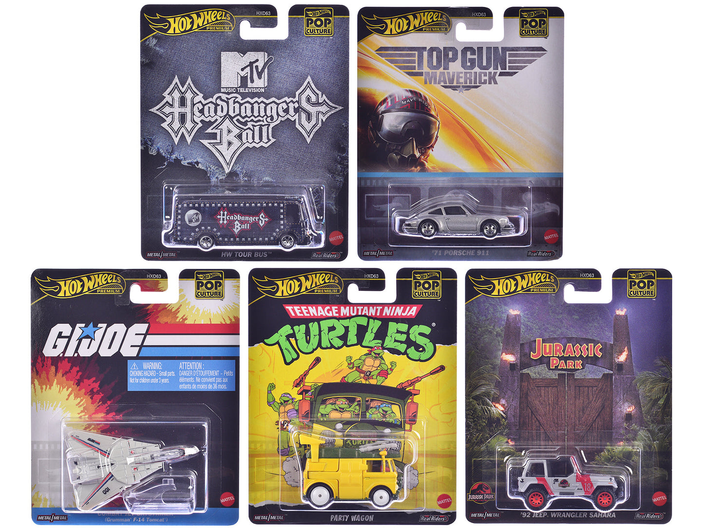 "Pop Culture 2025" 5 piece Set K "Premium Series" Diecast Model Cars by Hot Wheels  free shipping USA