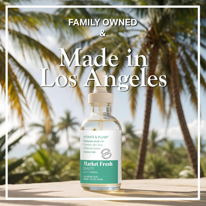 Market Fresh Beauty Hyaluronic Acid Serum - Hydrate & Plump with Ceramides, Aloe Vera, & Malachite Extract | Fragrance-Free | 2 fl oz by  Los Angeles Brands