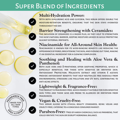 Market Fresh Beauty Hyaluronic Acid Serum - Hydrate & Plump with Ceramides, Aloe Vera, & Malachite Extract | Fragrance-Free | 2 fl oz by  Los Angeles Brands