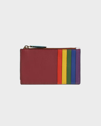 Hampton Zip Card Case in Inclusive Rainbow Colorblock by Jeff Wan