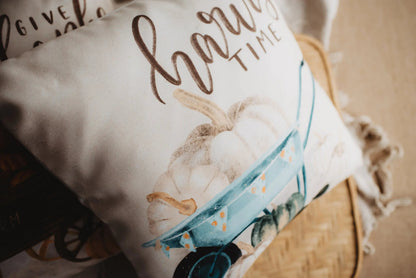 Harvest Time Pillow Cover |  Pumpkin Wagon Pillow | Farmhouse Pillows | Country Decor | Fall Throw Pillows | Cute Throw Pillows | Gift by UniikPillows