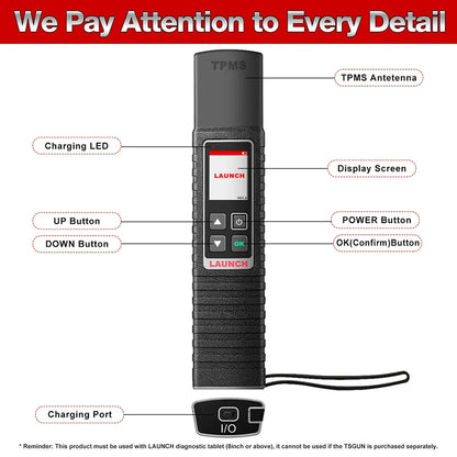 LAUNCH X431 I-TPMS TPMS Tire Pressure Diagnostic Tools Active/ Relearn/Program 315Mhz 433Mhz RF-Sensor for X431 V/V+/PRO3S/PAD V