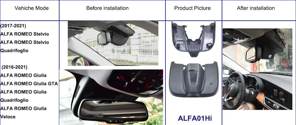 2K 1080P Car DVR Dash Cam Driving Recorder for ALFA ROMEO Stelvio Quadrifoglio for ALFA ROMEO Giulia Quadrifoglio GTA Veloce