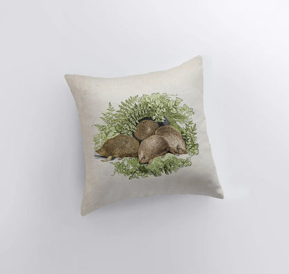 Hedgehogs | Pillow Cover | Throw Pillow | Hedgehog Pillow | Animals | Wild Animals | Sofa Pillows | Couch Pillows | Room Decor | Sofa Pillow by UniikPillows