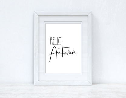 Hello Autumn Plain Font New Autumn 2021 Seasonal Wall Home Decor Print by WinsterCreations™ Official Store