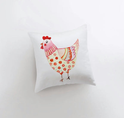 Hen | Yellow | Pillow Cover | Pillow | Farmhouse Decor | Home Decor | Throw Pillow | Gift for her | Cute Home Decor | Country Decor by UniikPillows