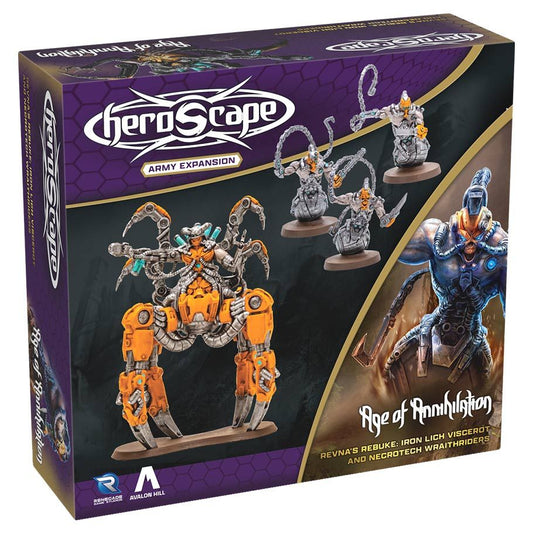 Heroscape: Revna’s Rebuke - Iron Lich Viscerot and Necrotech Wraithriders Army Expansion