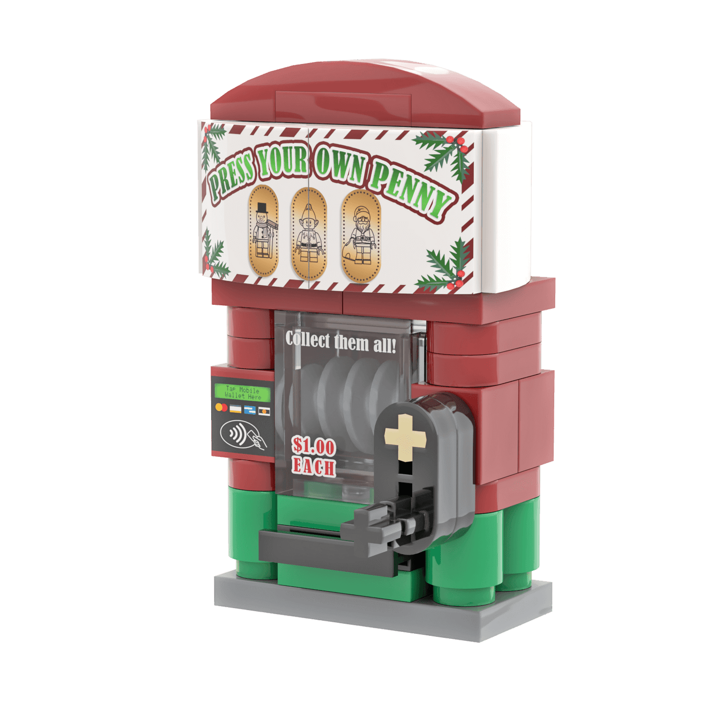 Penny Press - Christmas Themed - Custom Printed Set - Made Using LEGO® Parts