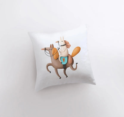 Horse Riding Horse Pillow | Throw Pillow | Horse Lover | Animal Lover Gift | Tiny House Decor | Cowgirl Pillow | Horse Pillow Pet by UniikPillows