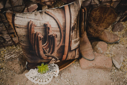 Horseshoes | Pillow Cover | Throw Pillow | Horse Lover Gift | Home Decor | Farmhouse Decor | Cowboy | Aesthetic Room decor | Country Decor by UniikPillows