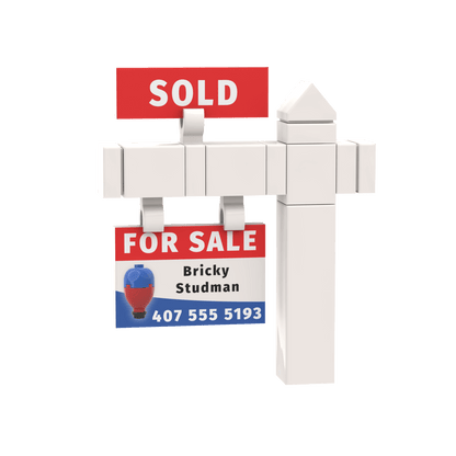 Realtor "For Sale" Sign and Post - Custom Printed Mini Build Set - Made Using LEGO® parts