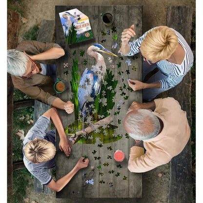 I Am Blue Heron 300 Piece Bird Shaped Jigsaw Puzzle Madd Capp