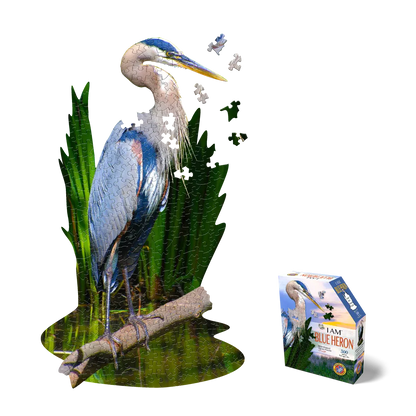 I Am Blue Heron 300 Piece Bird Shaped Jigsaw Puzzle Madd Capp