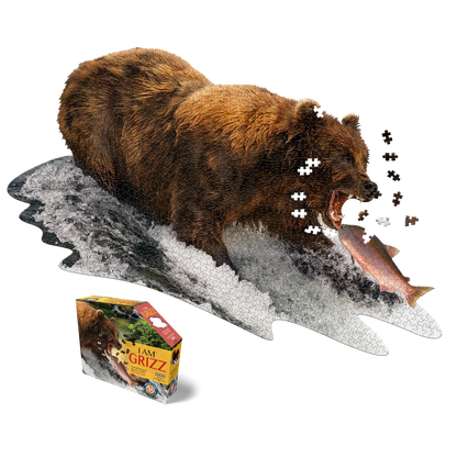 I Am Grizz 1000 Piece Animal Shaped Jigsaw Puzzle Madd Capp