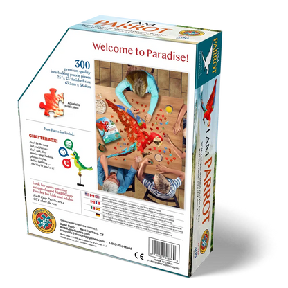 I Am Parrot 300 Piece Bird Shaped Jigsaw Puzzle Madd Capp