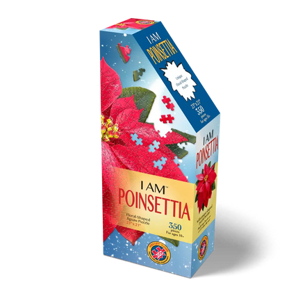 I Am Poinsettia 350 Piece Floral Shaped Jigsaw Puzzle Madd Capp