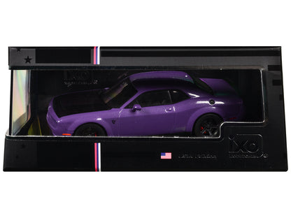 2018 Dodge Challenger SRT Demon Plum Crazy Metallic with Matt Black Hood 1/43 Diecast Model Car by IXO Models  free shipping USA