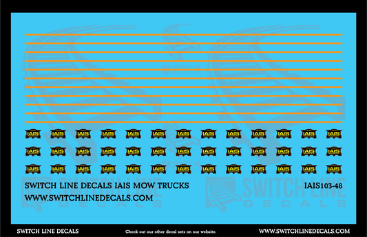 O Scale Iowa Interstate MOW Trucks Decal Set