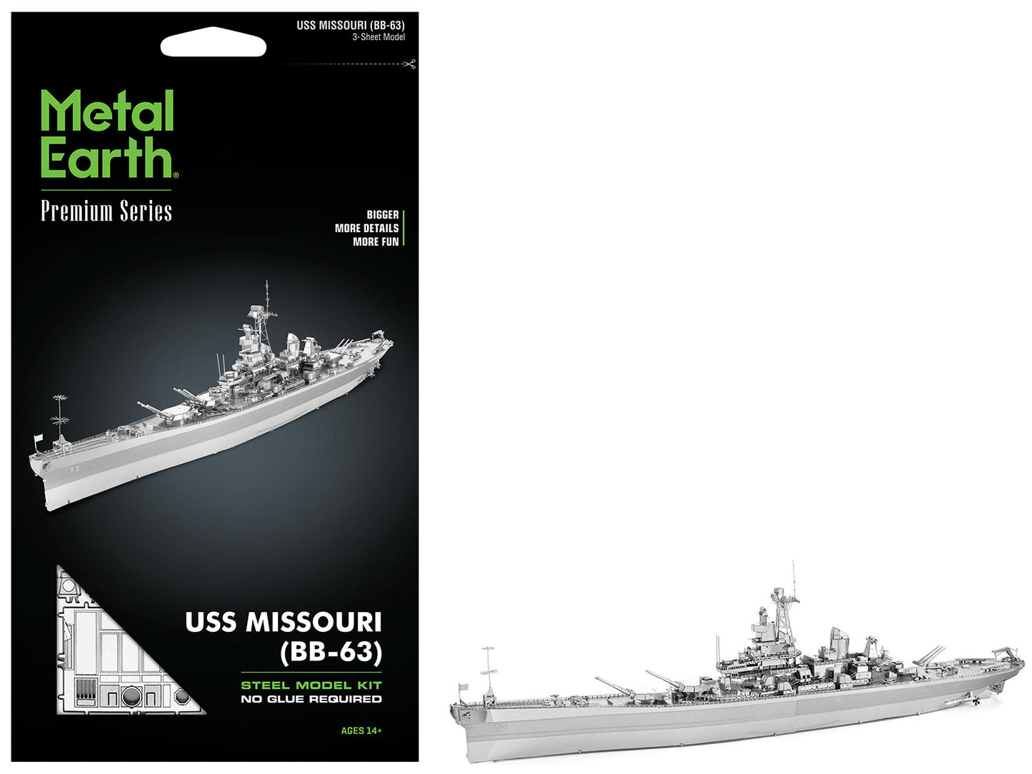 Model Kit USS Missouri (BB-63) Navy Battleship (Challenging Difficulty) Steel Model by Metal Earth - Use code SHOPAPP15 to get 15 percent off  free shipping USA