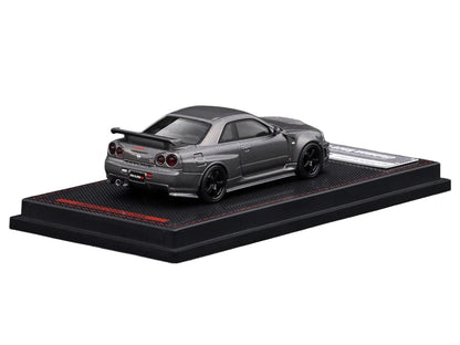 Nissan Skyline GT-R (BNR34) Nismo CRS RHD (Right Hand Drive) Gray Metallic 1/64 Diecast Model Car by Ignition Model