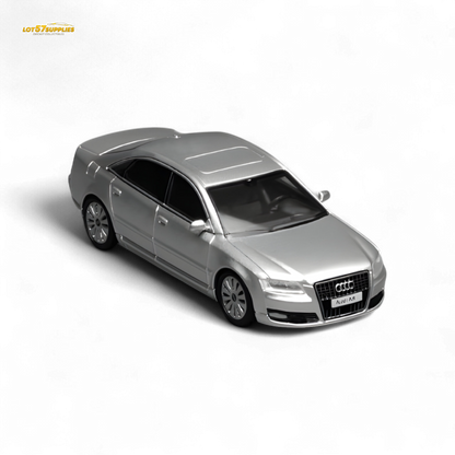 (Pre-Order) Motorhelix 2008 Audi A8 D3 Facelift - Ice Silver Metallic 1:64