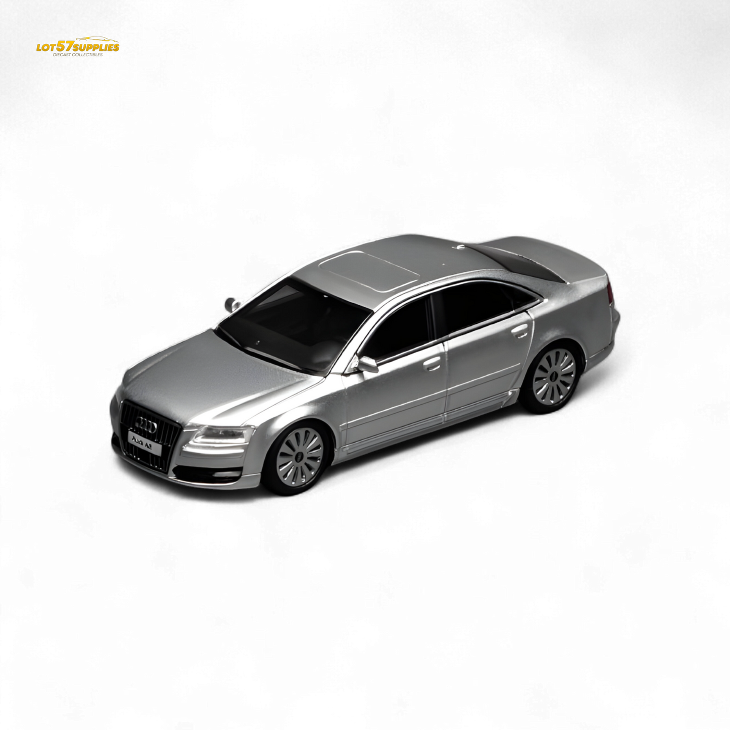 (Pre-Order) Motorhelix 2008 Audi A8 D3 Facelift - Ice Silver Metallic 1:64