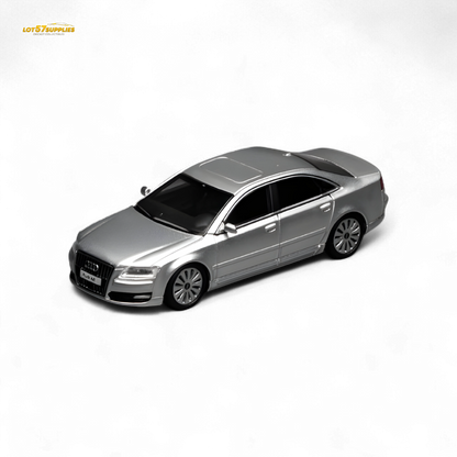 (Pre-Order) Motorhelix 2008 Audi A8 D3 Facelift - Ice Silver Metallic 1:64