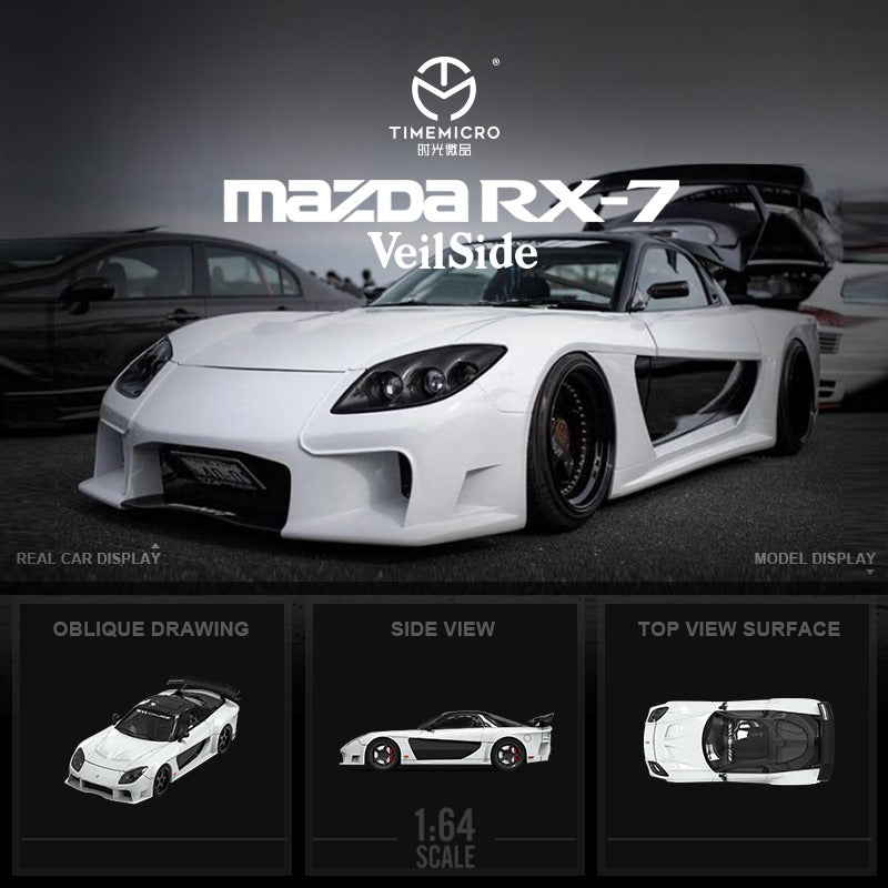 TimeMicro Mazda RX-7 VeilSide BLACK / GREEN / WHITE 1:64