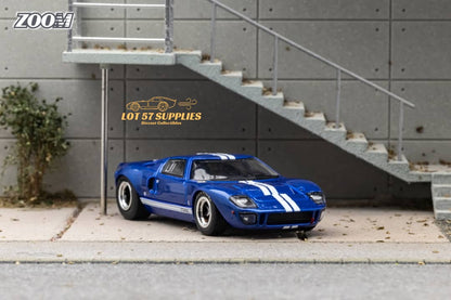 Zoom Ford GT40 MK1 Blue White Stipe #2 1:64