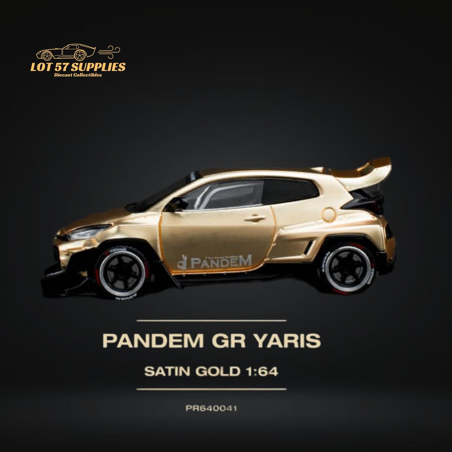 Pop Race Toyota Yaris Pandem GR Satin Gold 1:64 PR6400041