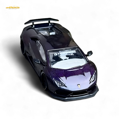 King Model Lamborghini Huracan LP610 Purple Carbon Fiber 1:64