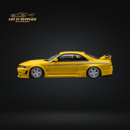 Focal Horizon Skyline R33 GT-R 4TH Gen 400R in Yellow Openable Hood 1:64