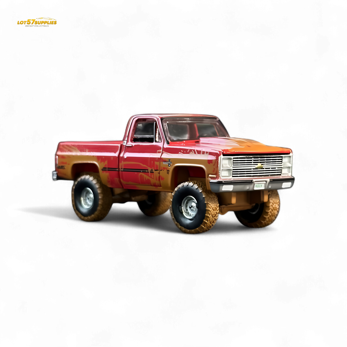 Auto World 1983 Chevrolet Silverado K10 4x4 Muddy Lifted 1:64