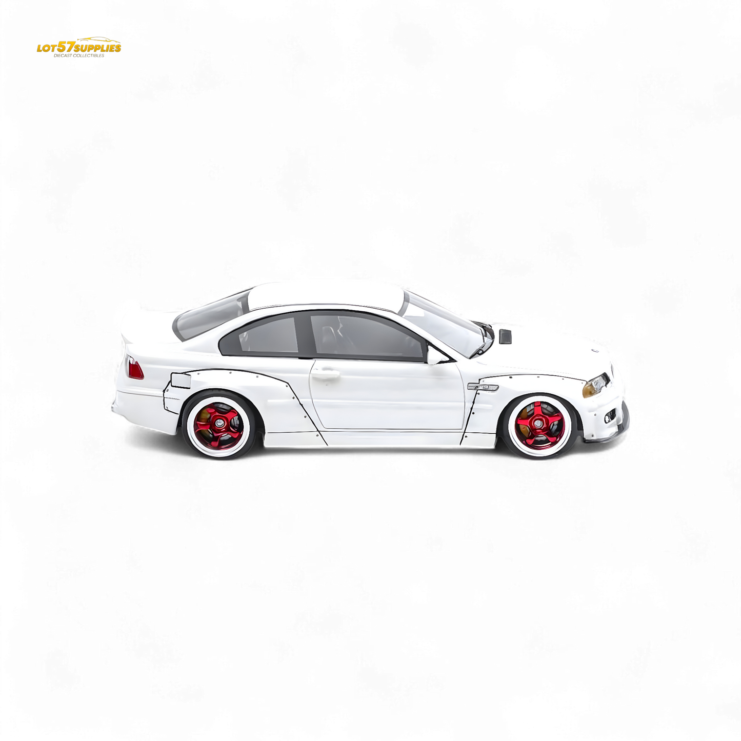 FLAME BMW M3 E46 Widebody Pandem in Pearlescent White Resin 1:64