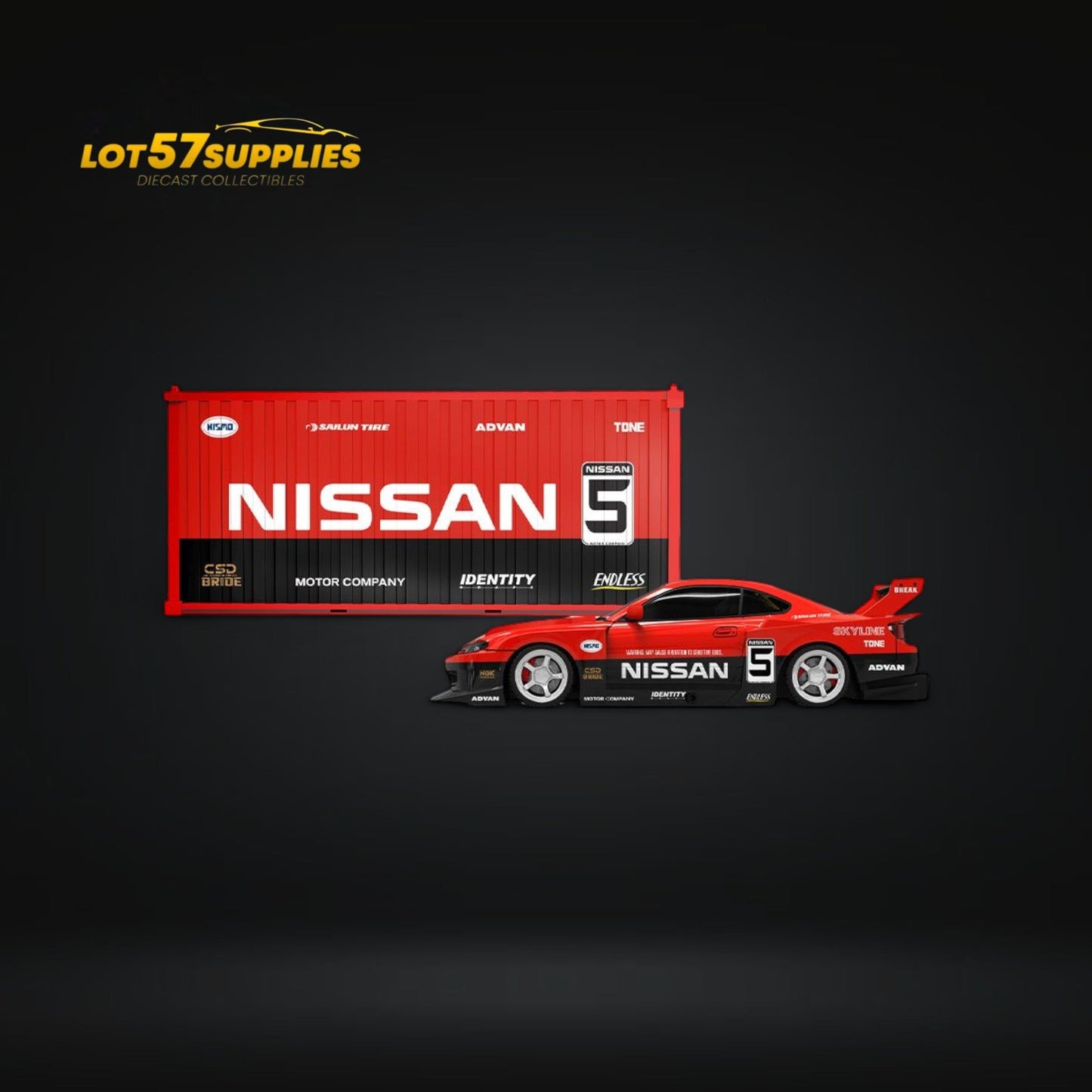 (Pre-Order) SUPCAR Silvia S15 Advan LBWK Livery w/ Container 1:64