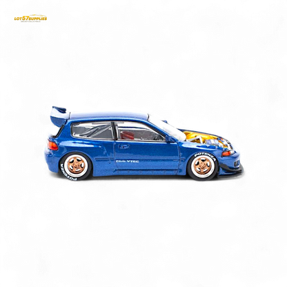 Pop Race Pandem Civic EG6 Metallic Blue 1:64